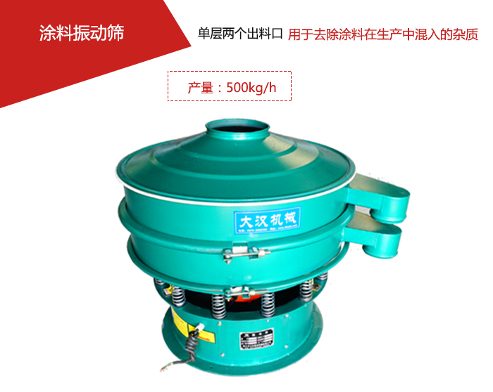 涂料屬于普通不易發(fā)生反應(yīng)的物料，所以涂料振動(dòng)篩采用的是碳鋼材質(zhì)。